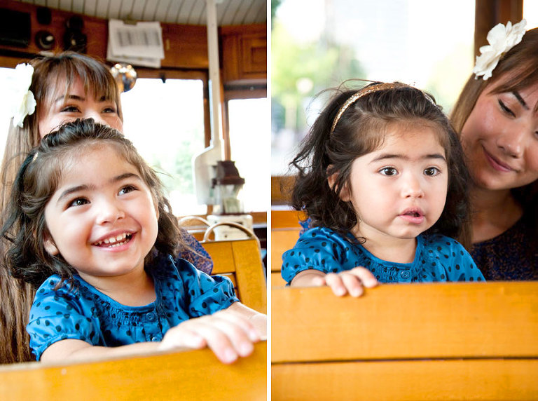Trolley photos of Emily in Texas by Chicago family photographer Tanya Velazquez
