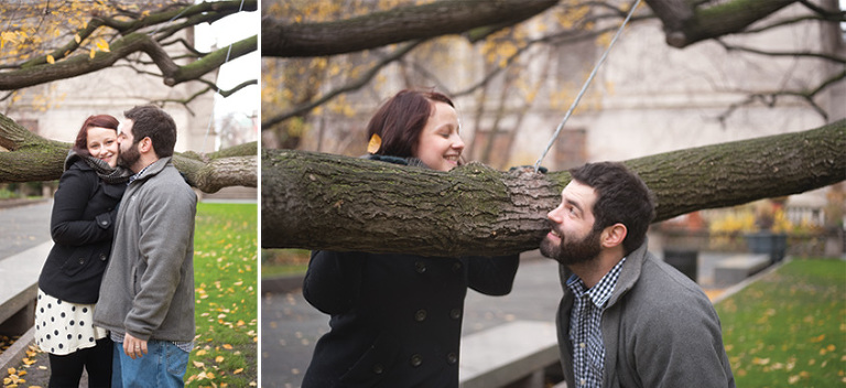 Cute couple portraits in the fall here in Chicago