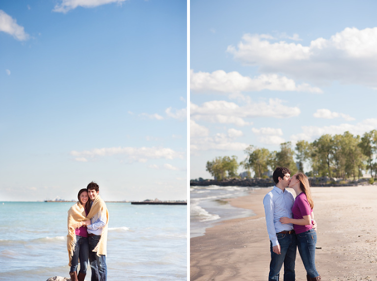 Engagement session in Chicago's Lake Michigan