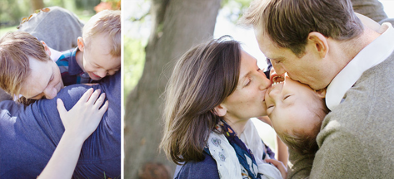 Family kissing- Chicago Photographer