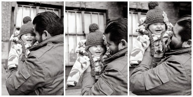 Adorable father daughter family portraits